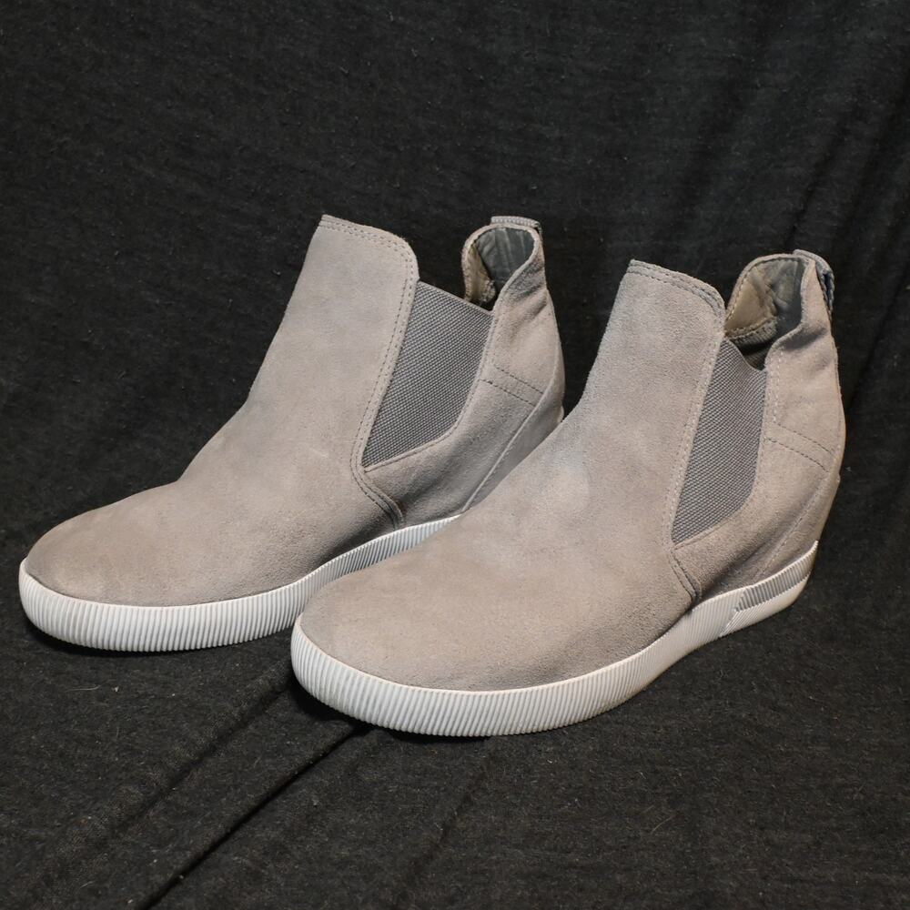 Sorel Women's 8.5 Out n About Ankle Booties Wedge Slip-On Gorpcore Suede